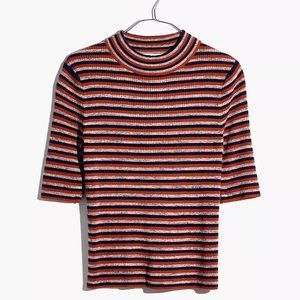 Madewell Dalston Mockneck Sweater in Stripe, medium